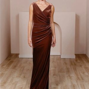 Revelry Dawson Velvet Dress: Terracota sz 6